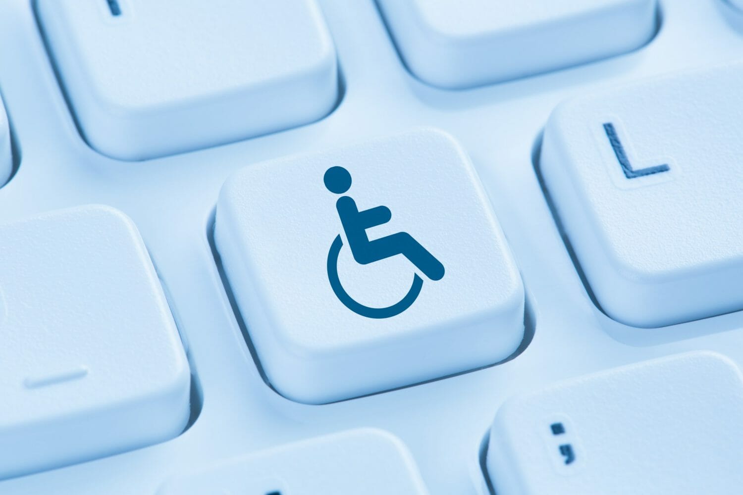 Web,Accessibility,Online,Internet,Website,Computer,For,People,With,Disabilities מקש במקלדת עם ציור של נכה בכיסא גלגלים